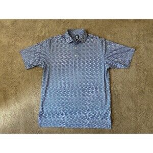 FootJoy Lisle Tossed Tulips Print Golf Polo Shirt Size L
